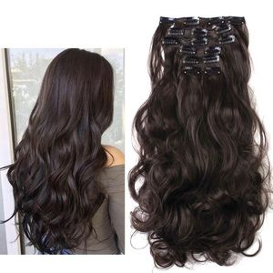 20 inch 16 clips hair extension clip in